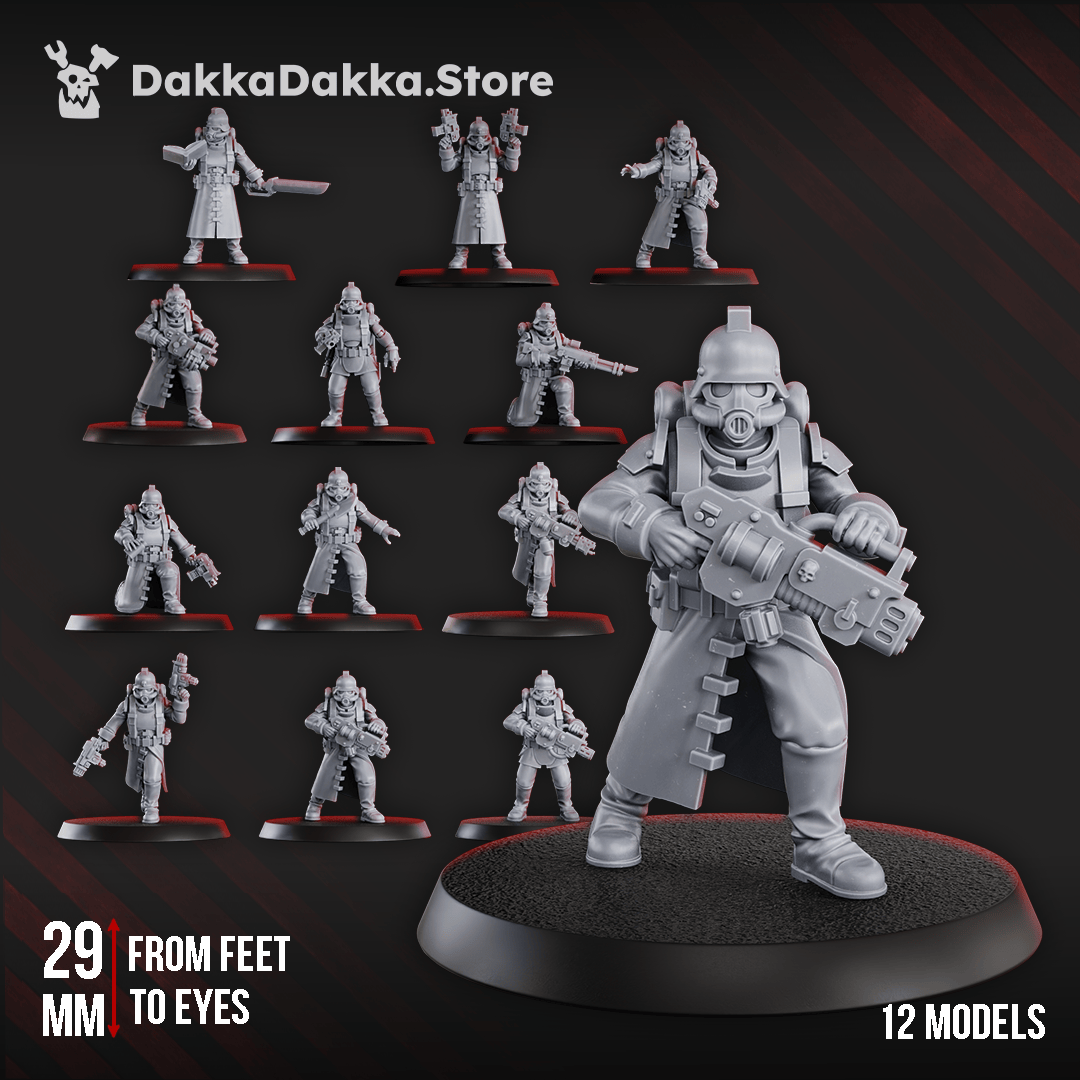 Tabletop Terrain Miniature 3rd Death Division Squad (x12)