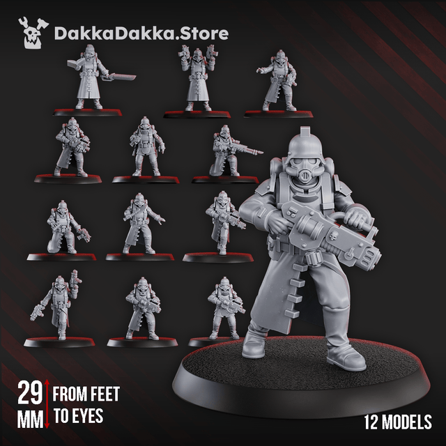 Tabletop Terrain Miniature 3rd Death Division Squad (x12)