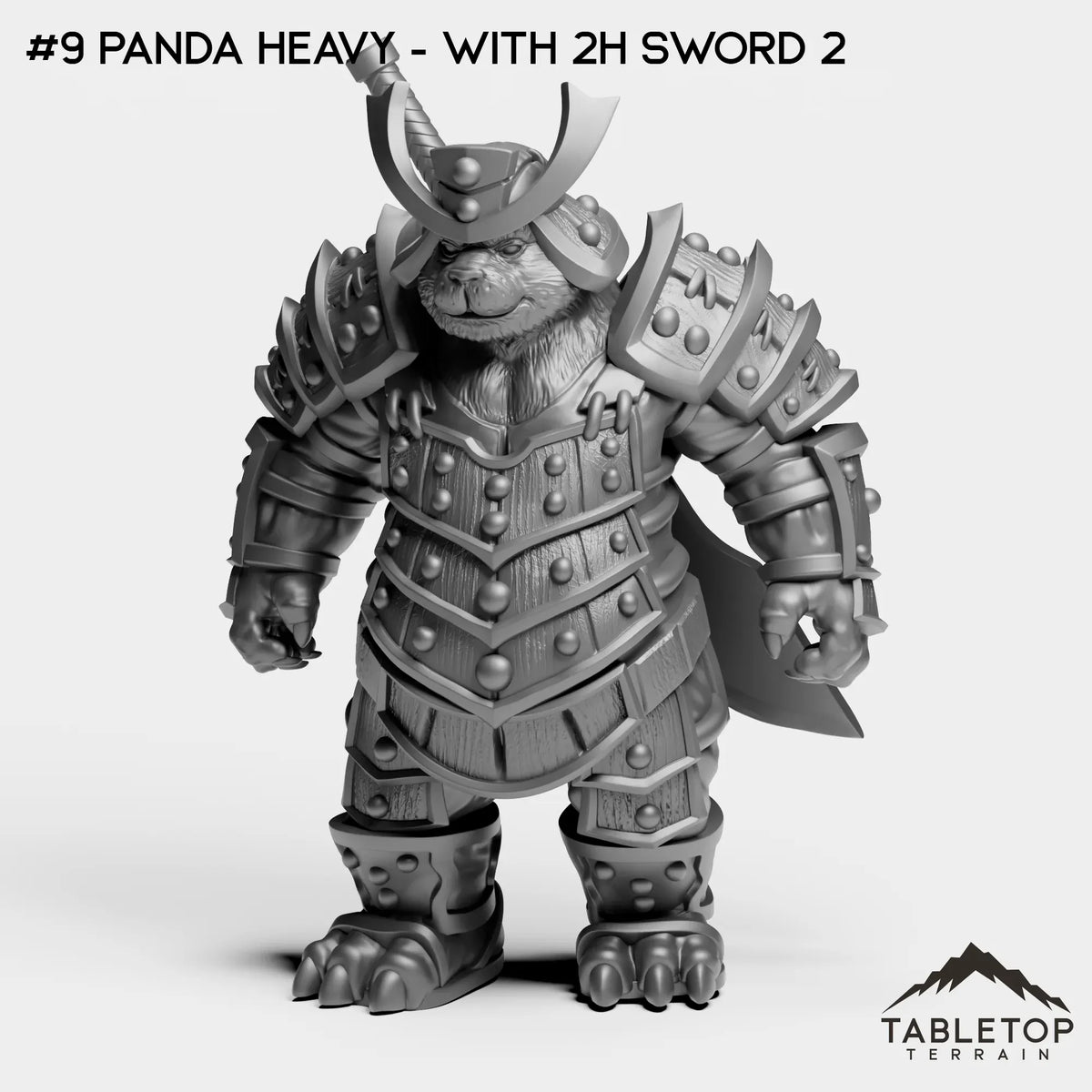 Tabletop Terrain Miniature #9 Panda Heavy - With 2H Sword 2 Pandas Bundle