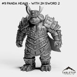 Tabletop Terrain Miniature #9 Panda Heavy - With 2H Sword 2 Pandas Bundle
