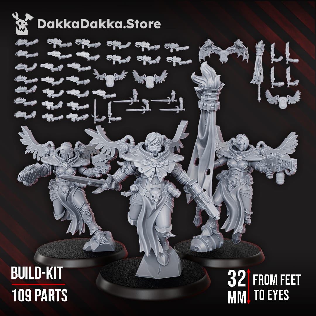 Tabletop Terrain Miniature Airborne Witches Squad (build kit)