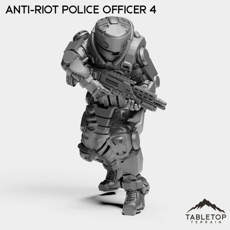 Tabletop Terrain Miniature Anti-Riot Police Officer 4 Anti-Riot Police Officers - Raid44
