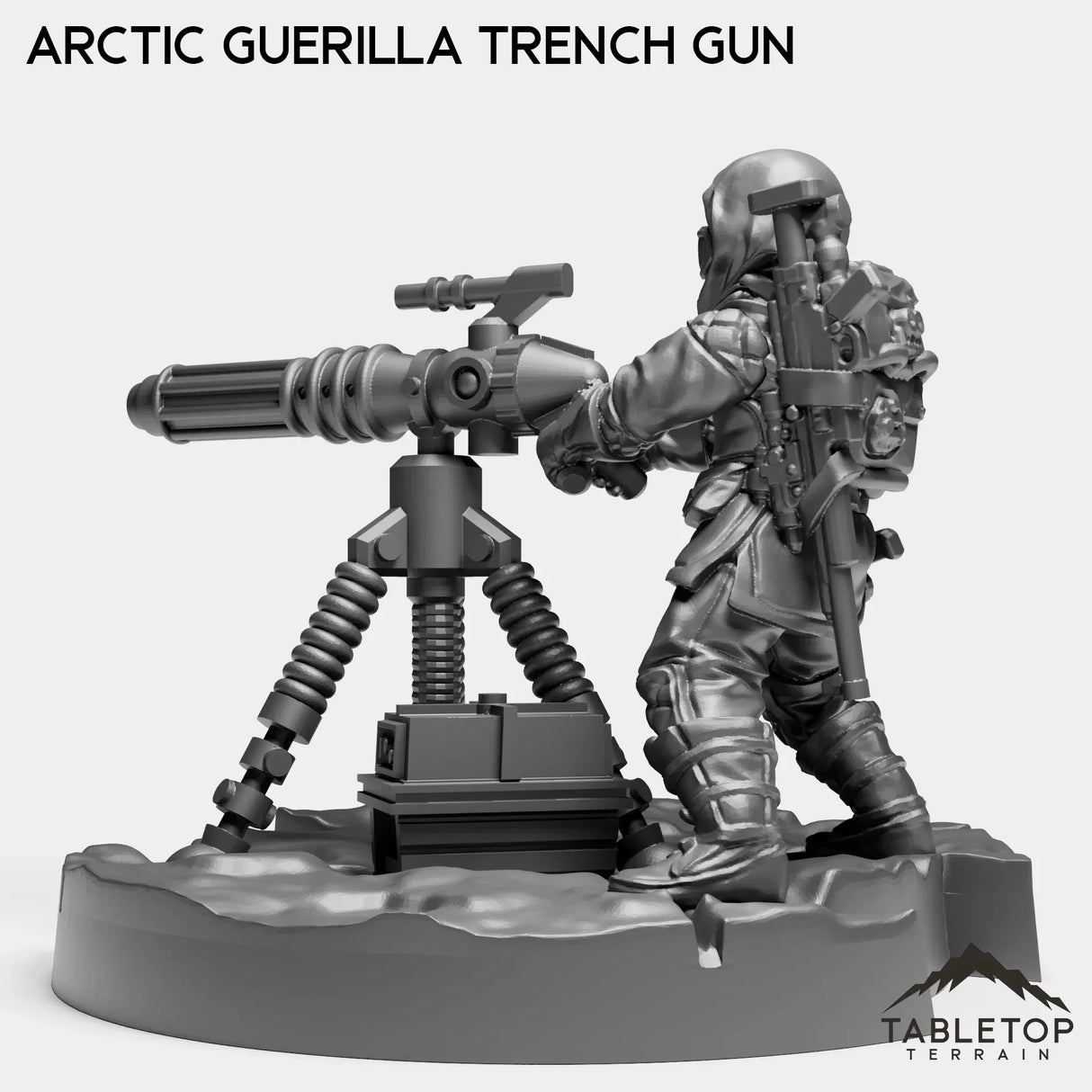 Tabletop Terrain Miniature Arctic Guerilla Trench Gun