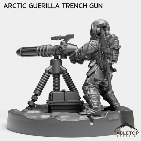 Tabletop Terrain Miniature Arctic Guerilla Trench Gun