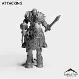 Tabletop Terrain Miniature Attacking Culled Knights on Horse