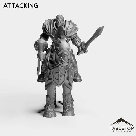Tabletop Terrain Miniature Attacking Culled Knights on Horse