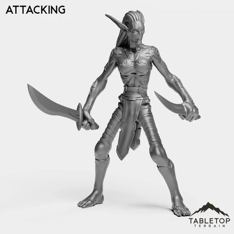 Tabletop Terrain Miniature Attacking Darkness Nightfallen Rebel Female
