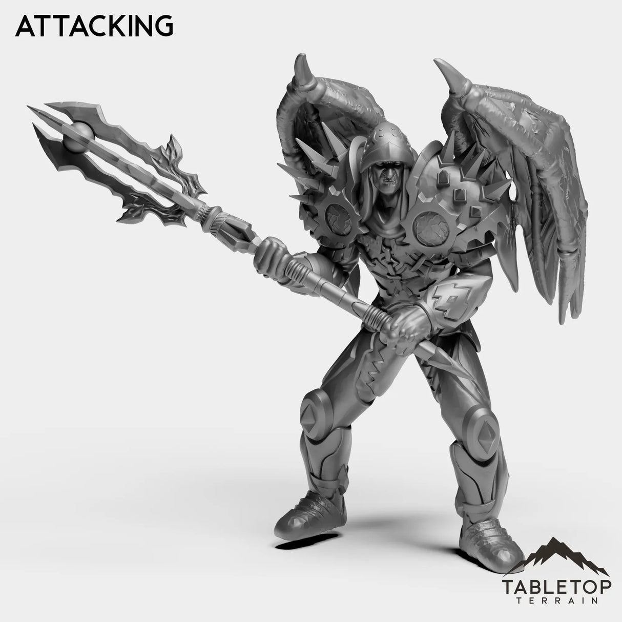 Tabletop Terrain Miniature Attacking Demon Dark Knight