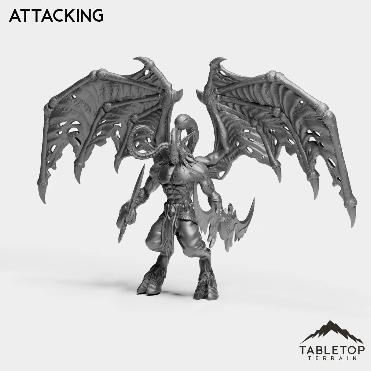 Tabletop Terrain Miniature Attacking Demon Shadow Hunter