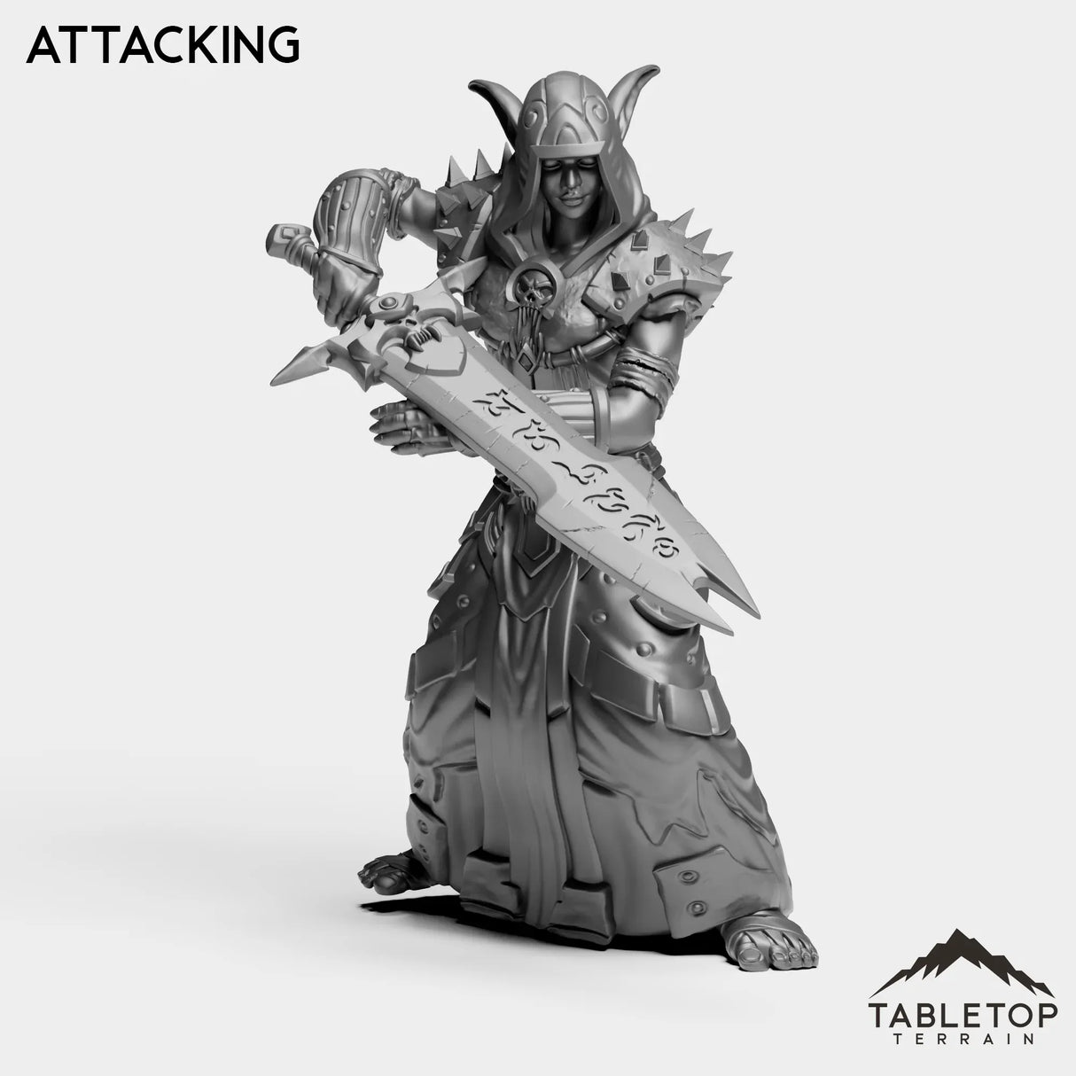 Tabletop Terrain Miniature Attacking DK Elves Female