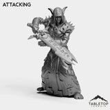 Tabletop Terrain Miniature Attacking DK Elves Female