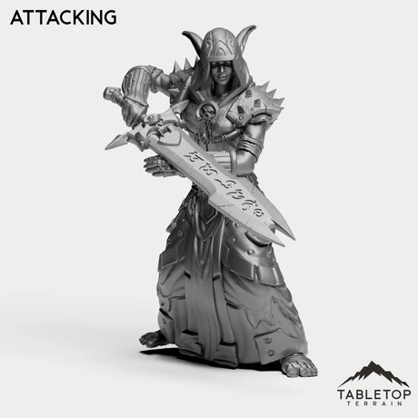 Tabletop Terrain Miniature Attacking DK Elves Female