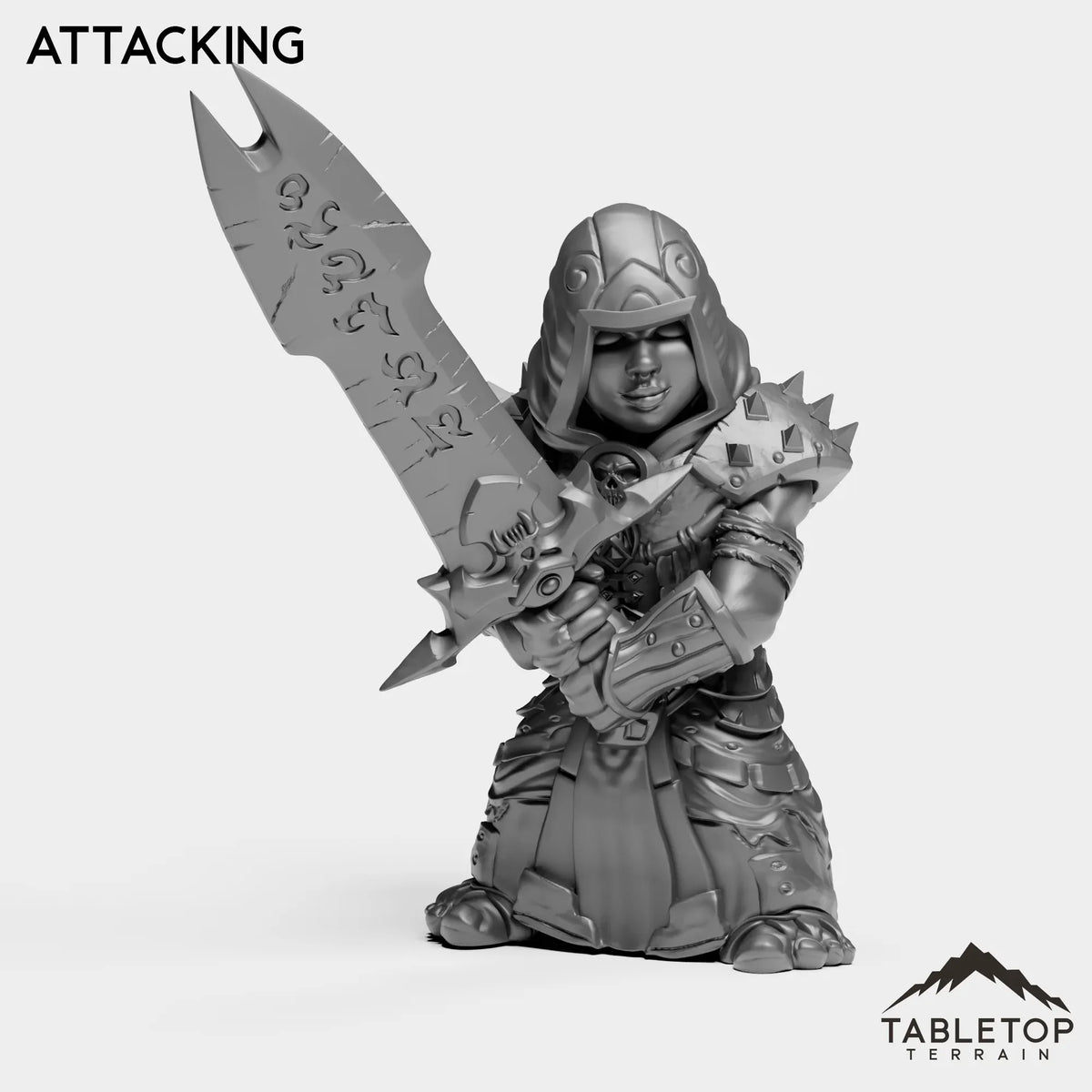 Tabletop Terrain Miniature Attacking DK Gnome Female