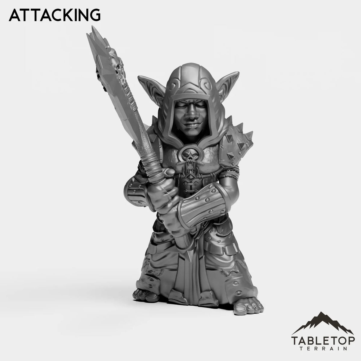 Tabletop Terrain Miniature Attacking DK Goblin Female