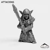 Tabletop Terrain Miniature Attacking DK Goblin Female