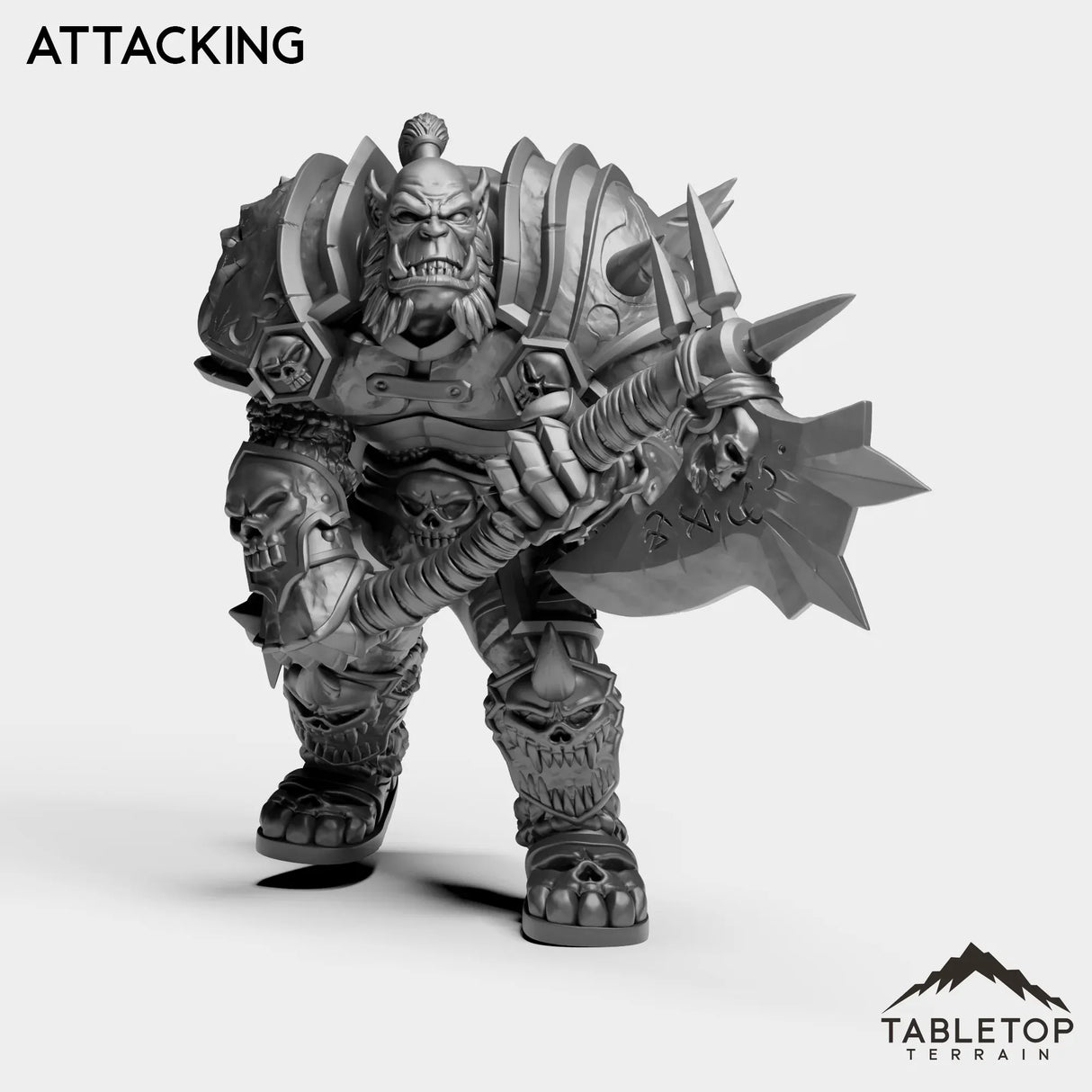 Tabletop Terrain Miniature Attacking DK Horseman Orc
