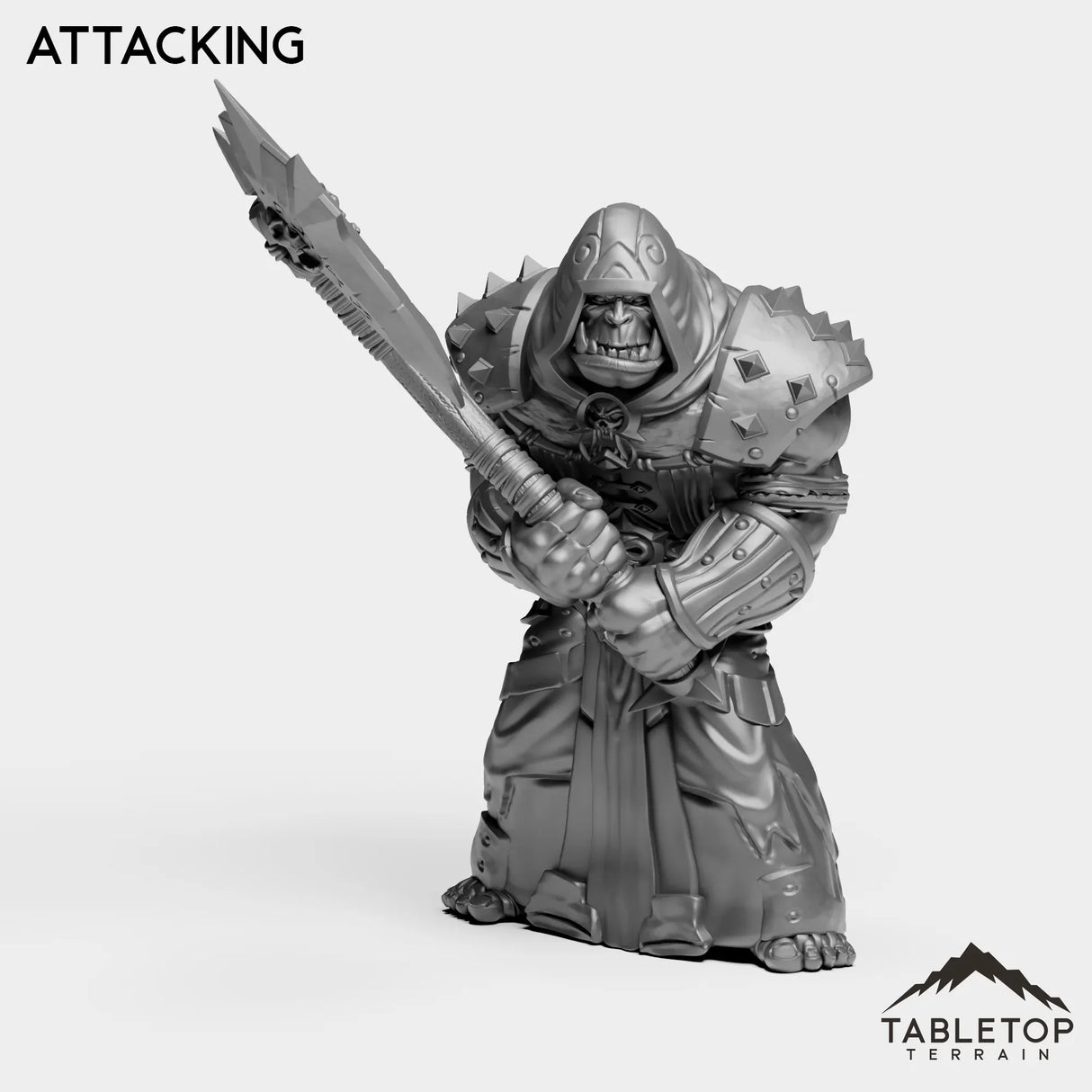 Tabletop Terrain Miniature Attacking DK Orc