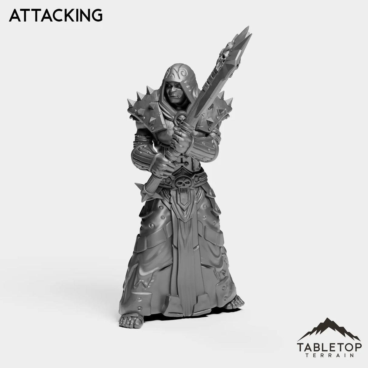 Tabletop Terrain Miniature Attacking DK Orc Female