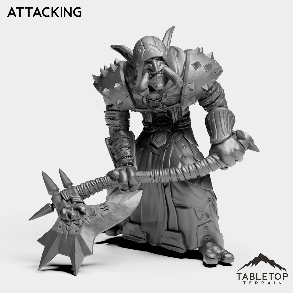 Tabletop Terrain Miniature Attacking DK Troll