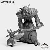 Tabletop Terrain Miniature Attacking DK Trolls