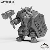Tabletop Terrain Miniature Attacking Dwarf Captain