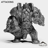 Tabletop Terrain Miniature Attacking Dwarf Leader