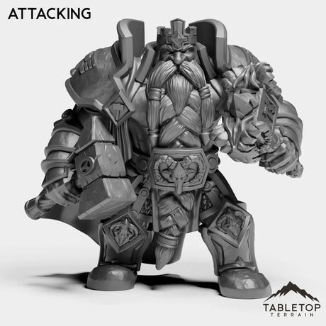 Tabletop Terrain Miniature Attacking Dwarf Leader