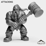 Tabletop Terrain Miniature Attacking Dwarf Paladin
