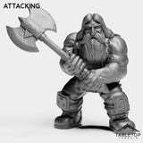 Tabletop Terrain Miniature Attacking Dwarf Warrior