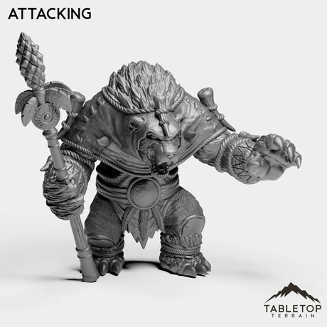 Tabletop Terrain Miniature Attacking Furbolg Shaman Leader