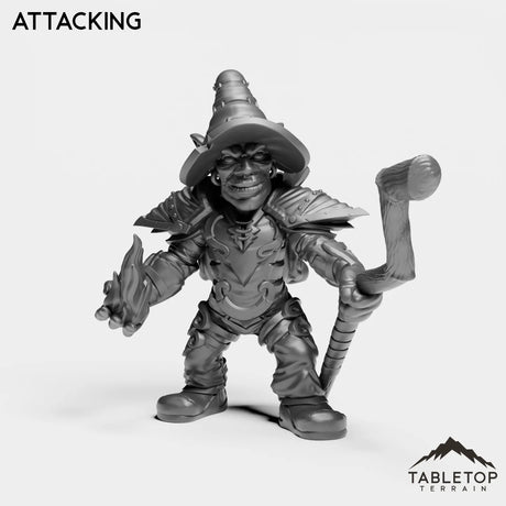 Tabletop Terrain Miniature Attacking Goblin Warlock