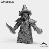 Tabletop Terrain Miniature Attacking Goblin Warlock Female