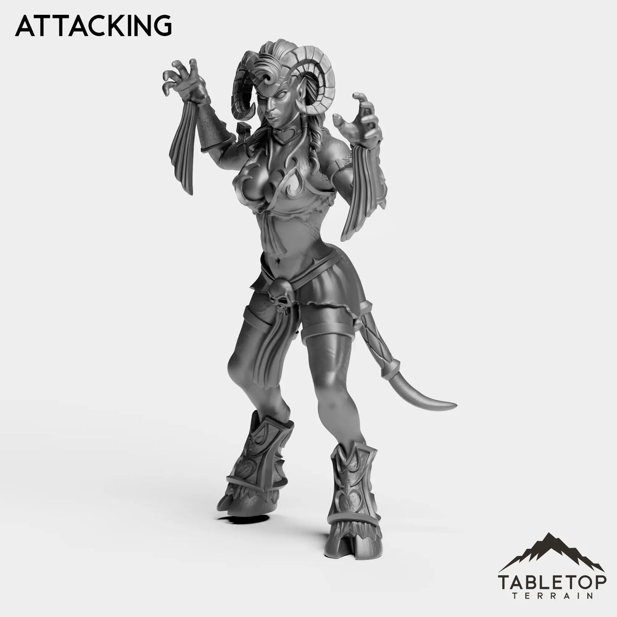 Tabletop Terrain Miniature Attacking Grand Warlock