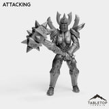 Tabletop Terrain Miniature Attacking Human Paladin Tier 1 Female