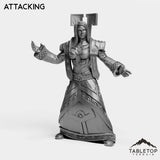 Tabletop Terrain Miniature Attacking Human Priest Tier 1 Female