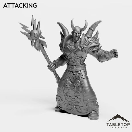 Tabletop Terrain Miniature Attacking Human Warlock Tier 1
