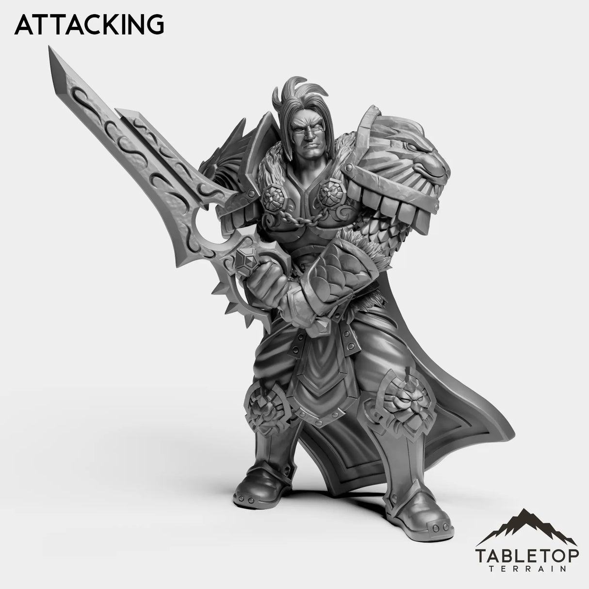 Tabletop Terrain Miniature Attacking Human Warrior King