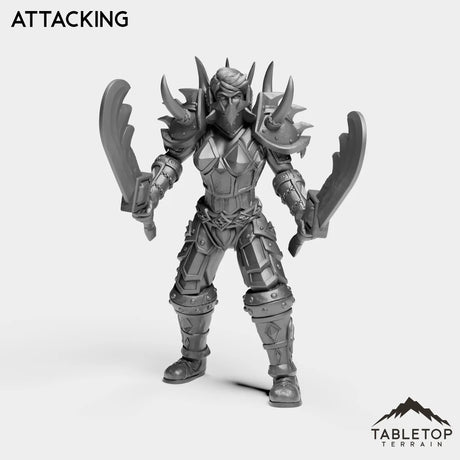 Tabletop Terrain Miniature Attacking Human Warrior Tier 1 Female