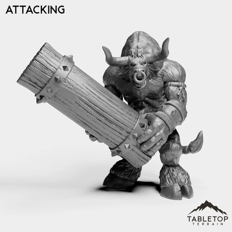 Tabletop Terrain Miniature Attacking Minotaur With Tree