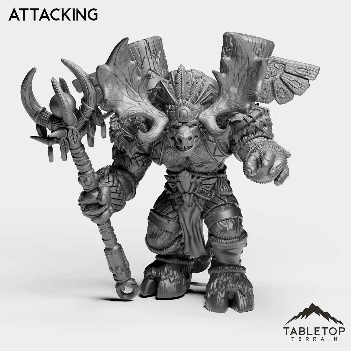 Tabletop Terrain Miniature Attacking Mountain Minotaur Caster