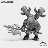 Tabletop Terrain Miniature Attacking Mountain Minotaur Leader