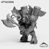 Tabletop Terrain Miniature Attacking Mountain Minotaur Warrior