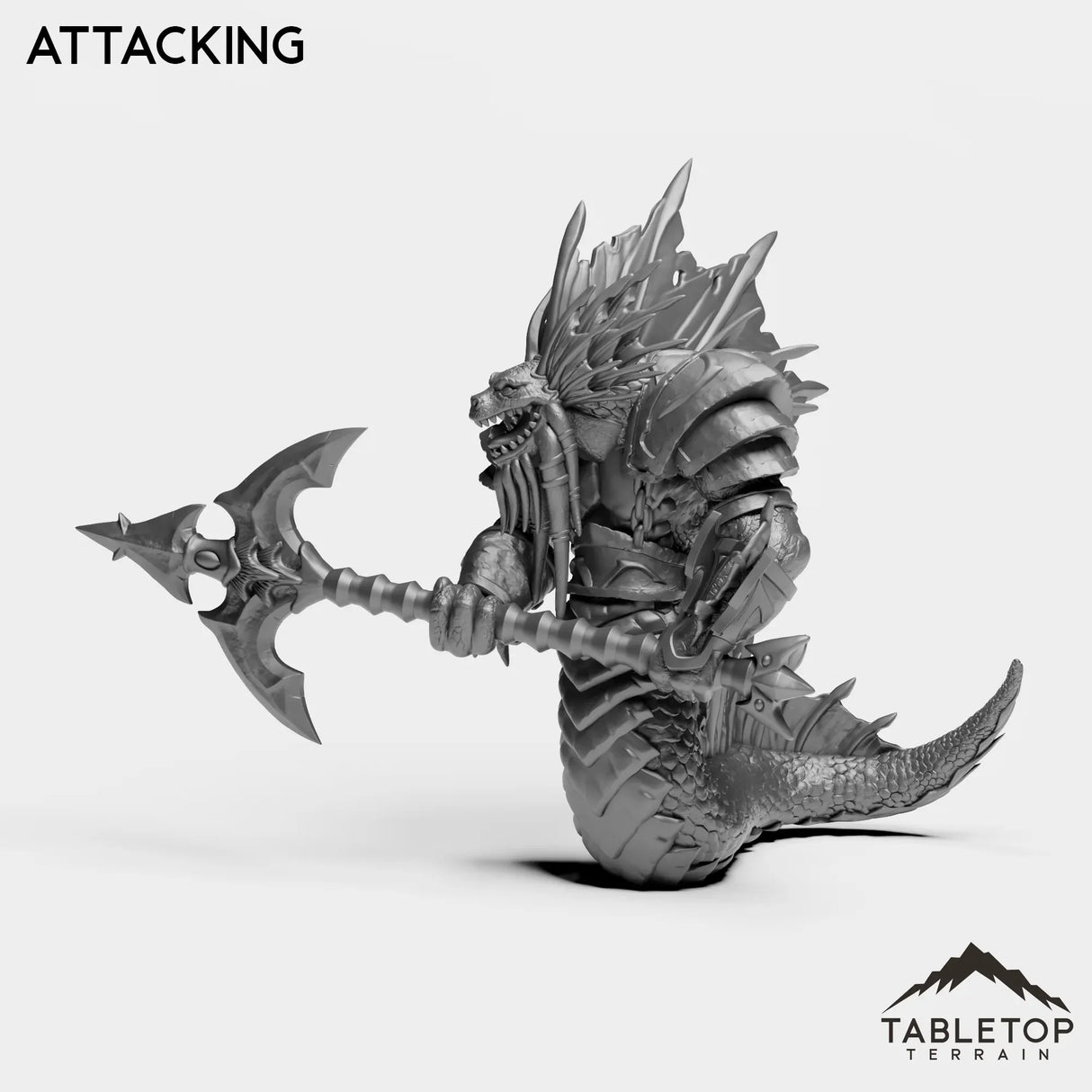 Tabletop Terrain Miniature Attacking Naga Royal Guard