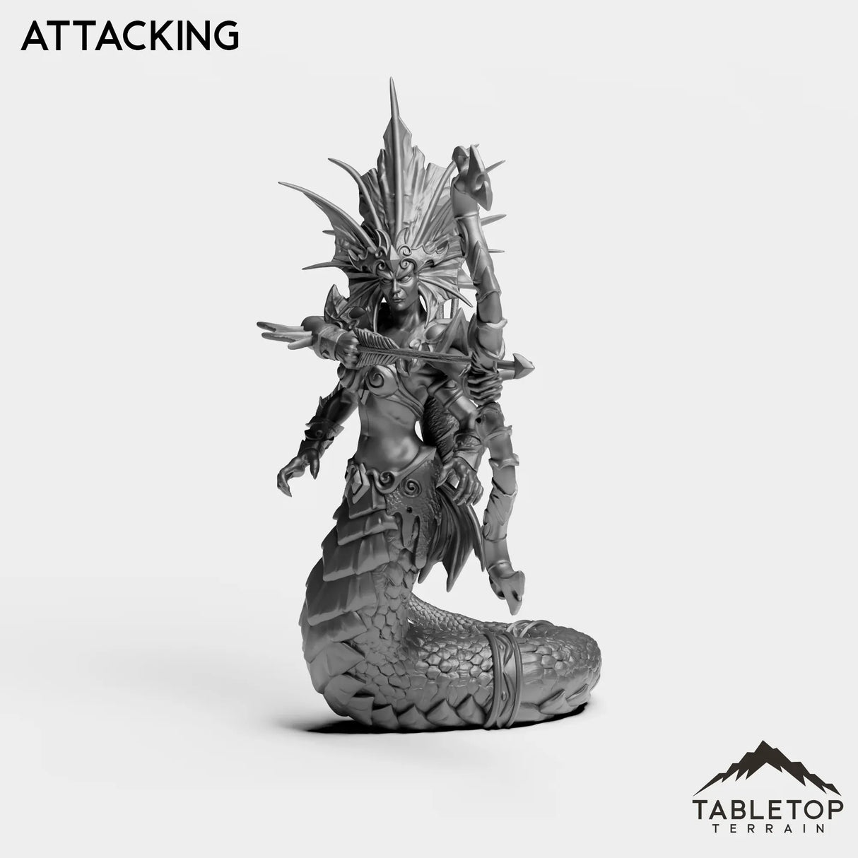 Tabletop Terrain Miniature Attacking Naga Sea Witch
