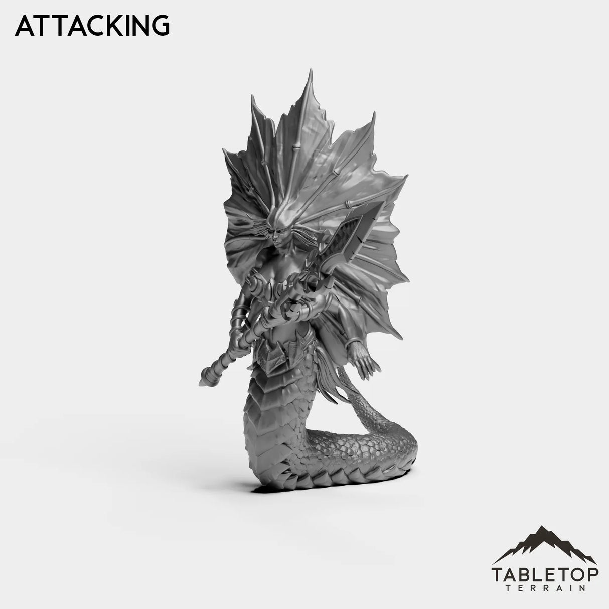 Tabletop Terrain Miniature Attacking Naga Siren