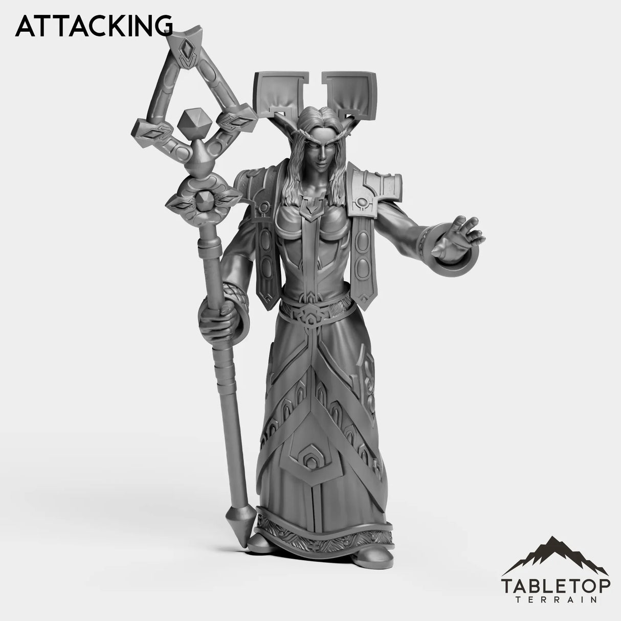 Tabletop Terrain Miniature Attacking Night Priest Female Tier 1
