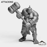 Tabletop Terrain Miniature Attacking Ogre Brute