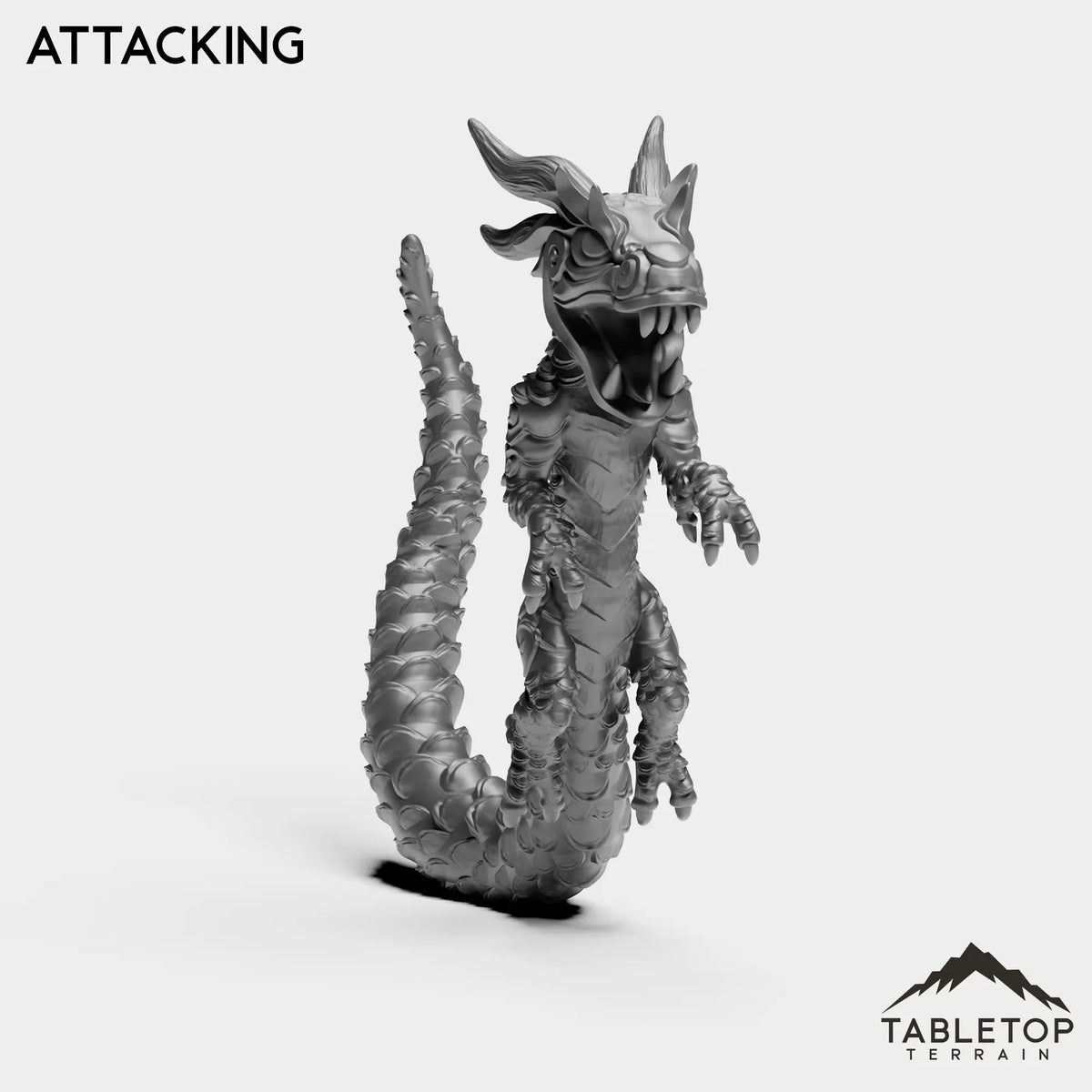 Tabletop Terrain Miniature Attacking Panda Dragon Serpent