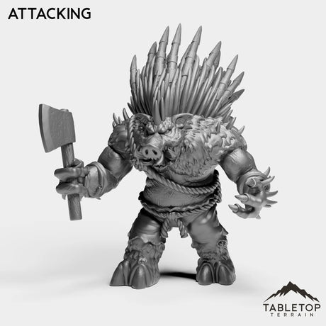 Tabletop Terrain Miniature Attacking Quilboar Hunter