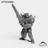 Tabletop Terrain Miniature Attacking Silver Paladin Exarch